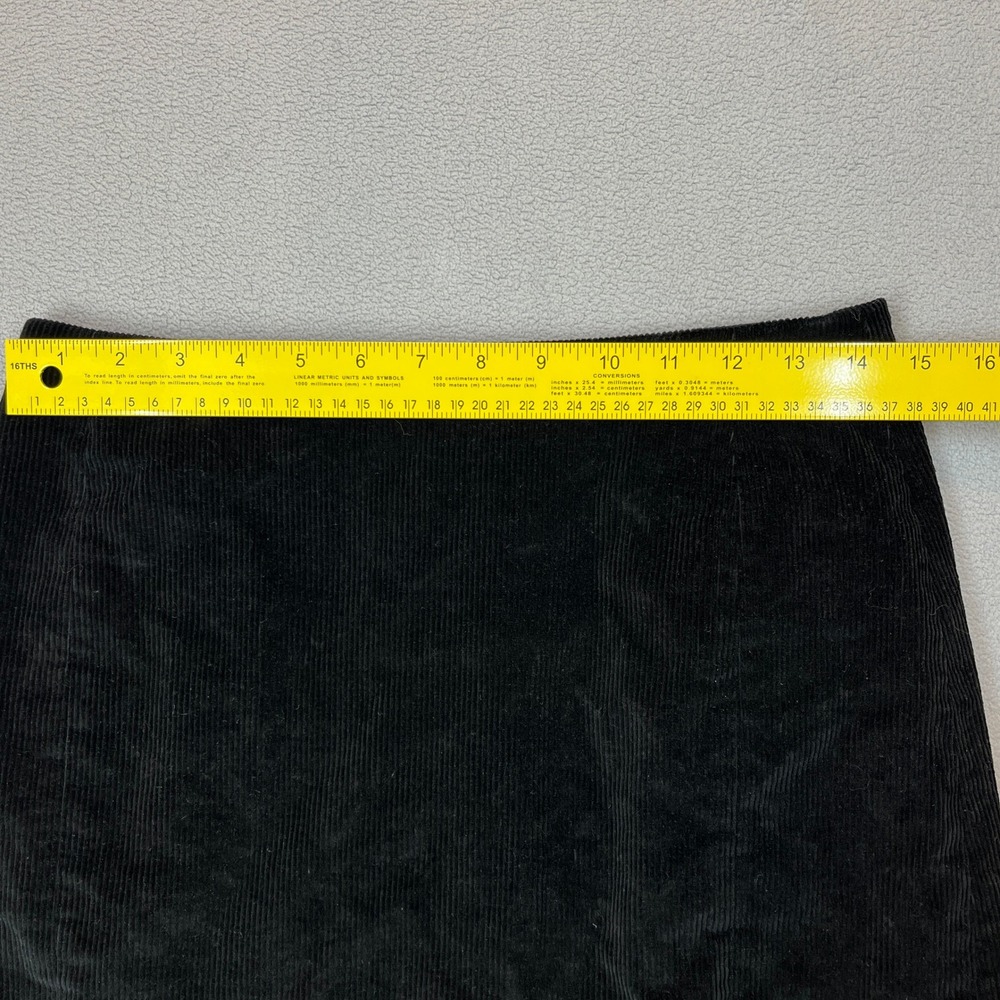 Sunday Best Black Corduroy Mini Skirt A-Line High Waisted Size 6 Y2K - Picture 7 of 9